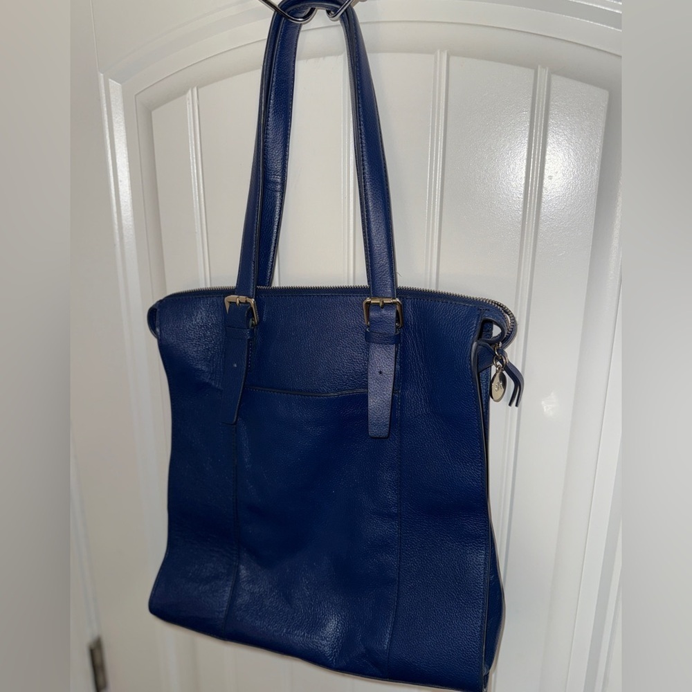 Banana Republic Royal Blue Leather COLETTE TOTE - Picture 3 of 16